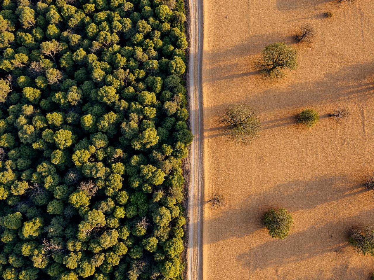 Before and after land clearing in the Texas Hill Country