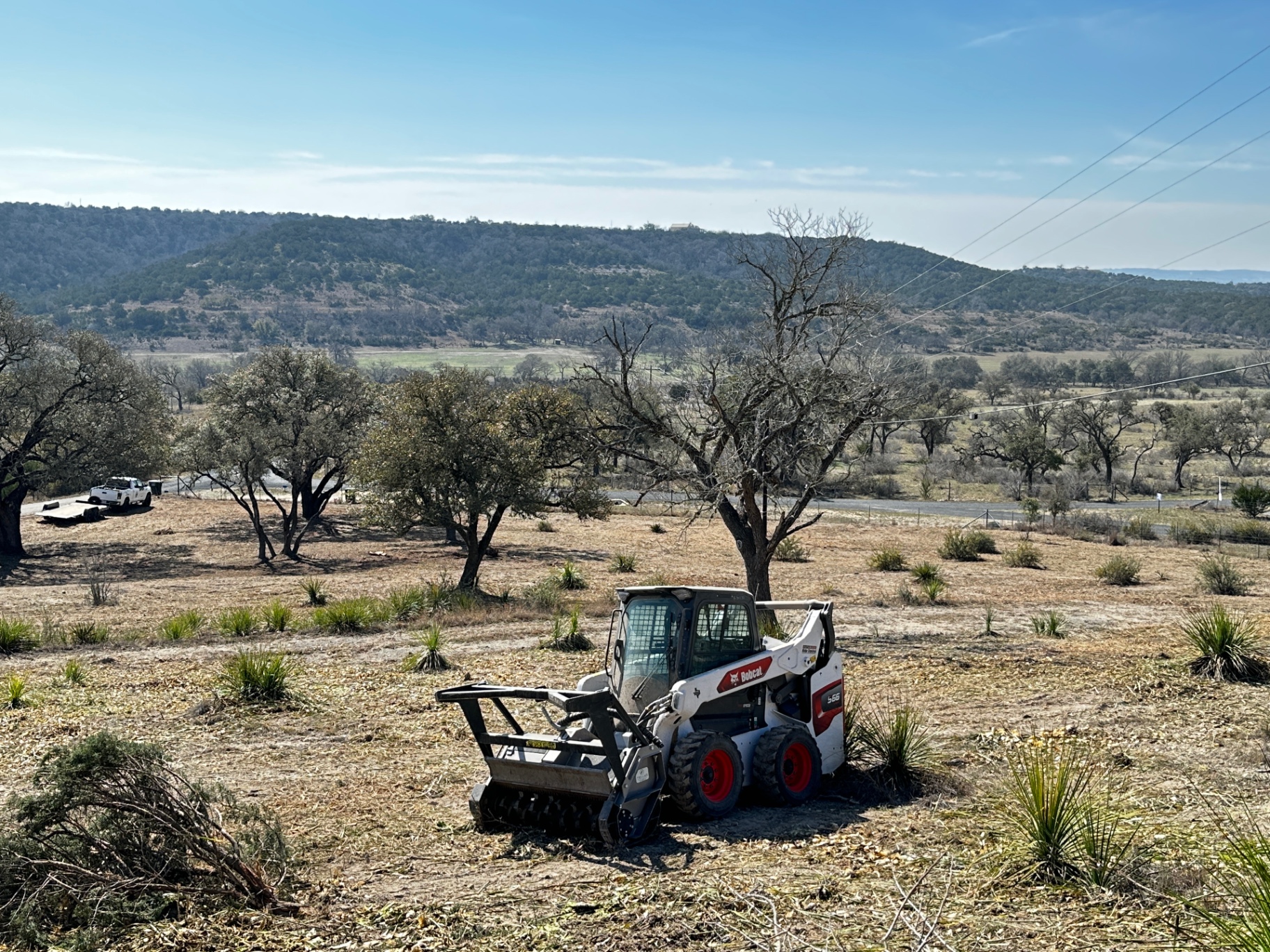 Cleared Texas Hill Country ranch land at golden hour